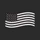 American made icon, black background, American flag