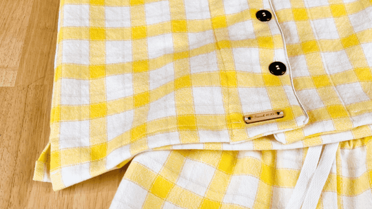Yellow and White Plaid Organic Flannel Pajama Set | Isaiah 41:10 - The Flannel Store
