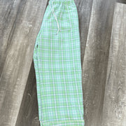 Mint Green and White Plaid Organic Flannel Pajama Pants| Lamentations 3:25 - The Flannel Store