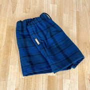 Navy Blue Black Plaid Organic Flannel Pajama Shorts | Proverbs 30:5 - The Flannel Store