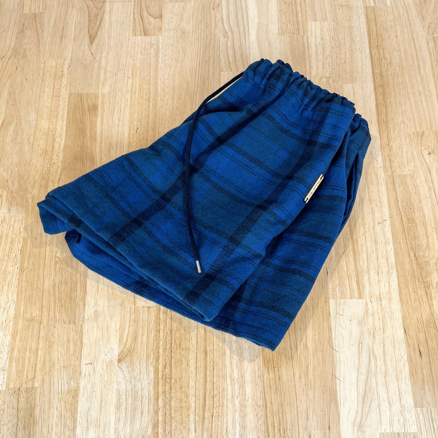 Navy Blue Black Plaid Organic Flannel Pajama Shorts | Proverbs 30:5 - The Flannel Store
