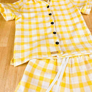 Yellow White Organic Flannel Sumer PJ Set | Isaiah 41:10 - The Flannel Store